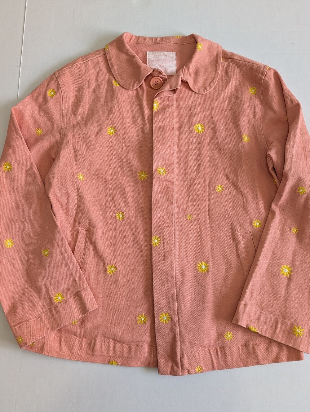 ban.do Orange Daisy Denim Jacket Women's Size Small
